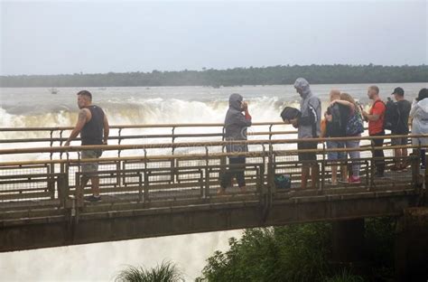 Devil`s Throat of Iguazu Falls from the Argentine Side Editorial Stock Image - Image of tourist ...