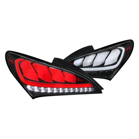 10-15 Hyundai Genesis 2Dr Led Tail Lights Matte Black With Sequential