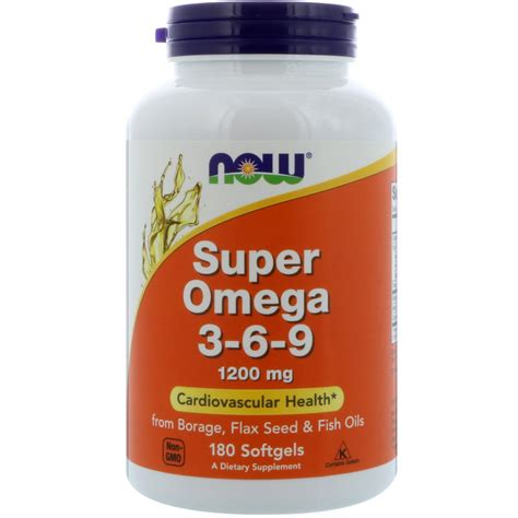 Now Foods, Super Omega 3-6-9, 1200 mg, 180 Softgels - iHerb