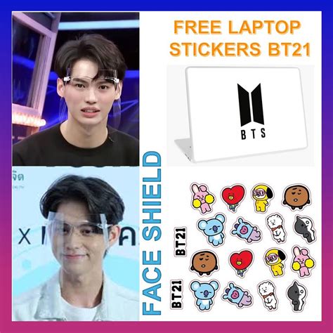 Bright Vachirawit Win Metawin Face Shield BTS BT21 Laptop Stickers Heng De | Shopee Philippines