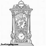 Expensive Grandfather Clock Coloring Pages  For Kids – Smart sketch template