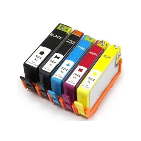 HP 564 XL Black and Color Compatible Ink Cartridges (Pack of 5 ...