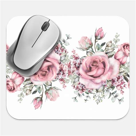 Floral Mouse Pad, Flowers Mouse Pad, Computer Accessories, Tech Desk ...