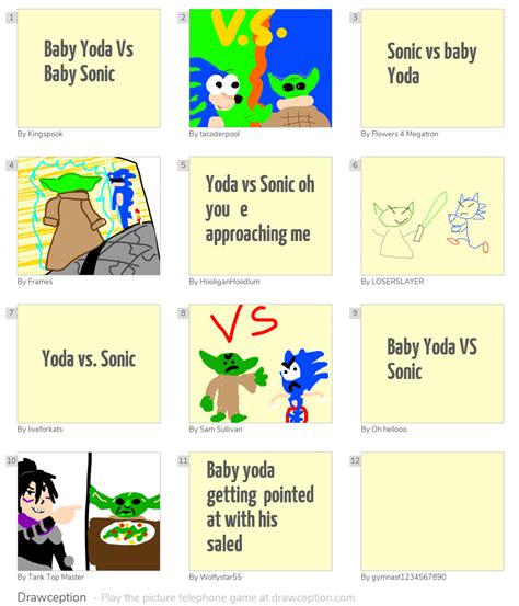 Baby Yoda Vs Baby Sonic - Drawception