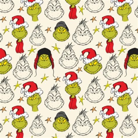 Bright & Bold - The Grinch - Faces - Christmas Fabric | The Quilt Shop