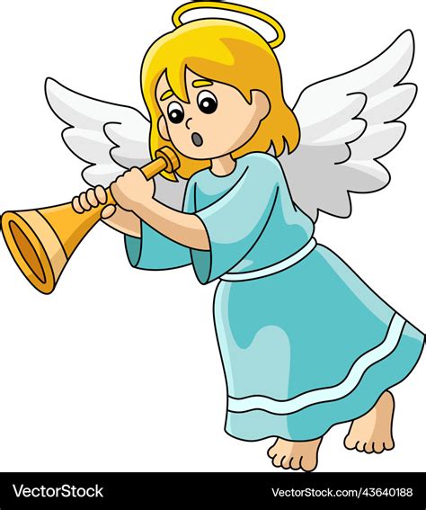 Christmas angel cartoon colored clipart Royalty Free Vector