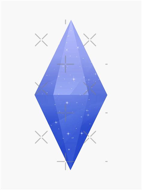 "sims 4 blue ice plumbob" Sticker by cookiethecat15 | Redbubble Sims ...