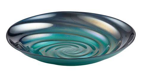 Perla Bowl 22cm Teal Blue Glass Decorative Bowl Made in Turkey ...