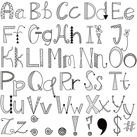 Doodle Alphabet Font Clipart PNG and TTF Format - Etsy | Hand lettering ...