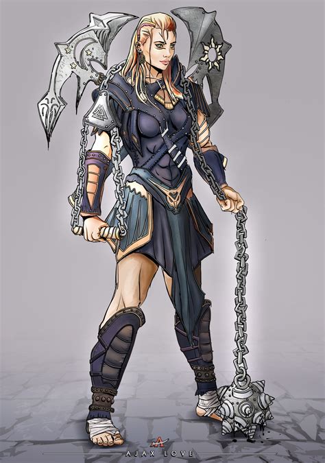 ArtStation - Ainara the worldbreaker, human female barbarian