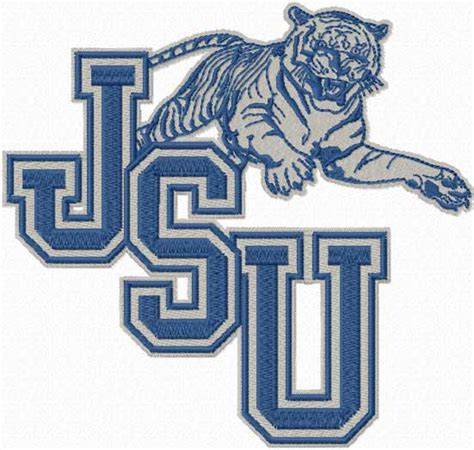 Jackson State University logo embroidery design