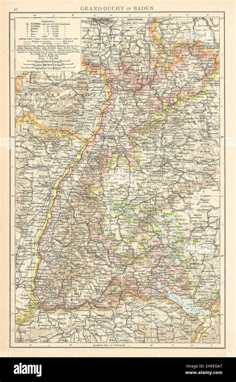 Grand-Duchy of Baden. THE TIMES 1895 old antique vintage map plan chart ...