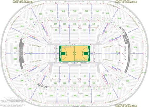 Boston TD Garden seating map - Boston Celtics NBA basketball court ...