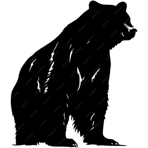 Premium Vector | A black bear with a black face and a white background