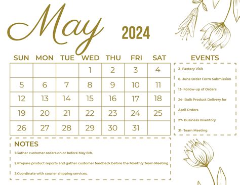 Calligraphy May 2024 Calendar in Word, EPS, SVG, Illustrator, JPG - Download | Template.net