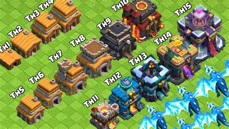 Electronic Dragon Vs Every Town Hall | Coc New Update Th16 - Clash Of Clans - YouTube