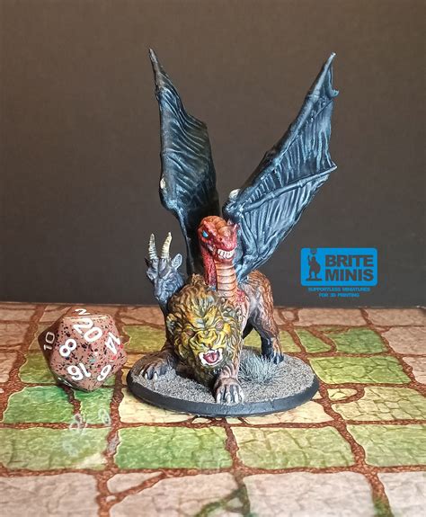 Hand Painted Chimera Miniature for Dungeons and Dragons and Other Table Top Role Playing Games ...