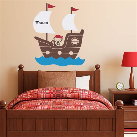 Pirate Ship Wall Decal with Personalized by StephenEdwardGraphic