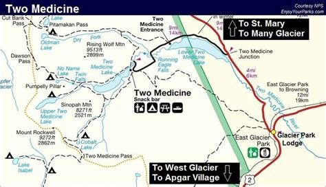 Two Medicine Area, Glacier National Park Map | Glacier park, Park lodge, Glacier national park map
