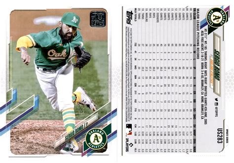 Sergio Romo 2021 Topps Update Baseball Card US283 Oakland Athletics ...