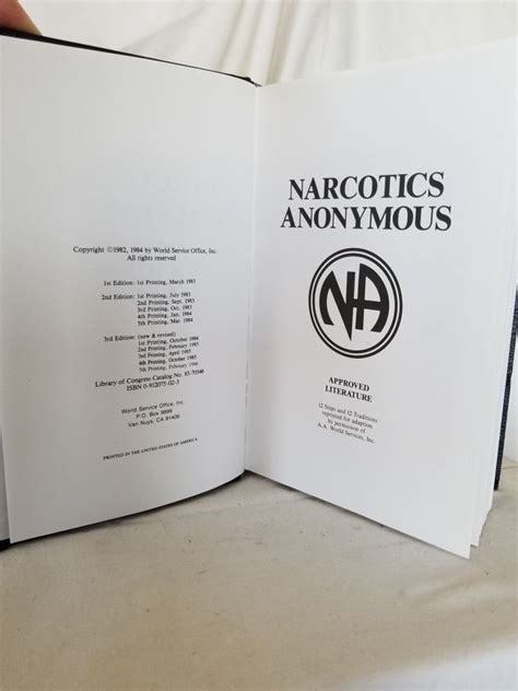 NA basic text (Narcotics Anonymous Big Book). 3rd edition, first printing, 1986. Wonderful's ...