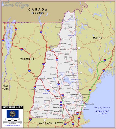 New Hampshire Map - ToursMaps.com