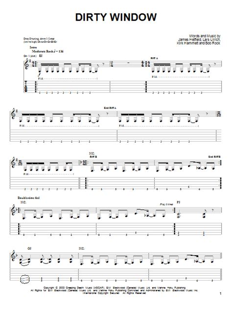 Dirty Window by Metallica - Easy Guitar Tab - Guitar Instructor