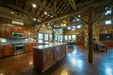 Open Concept Kitchen | Pole barn house plans, Pole barn homes, Barn ...