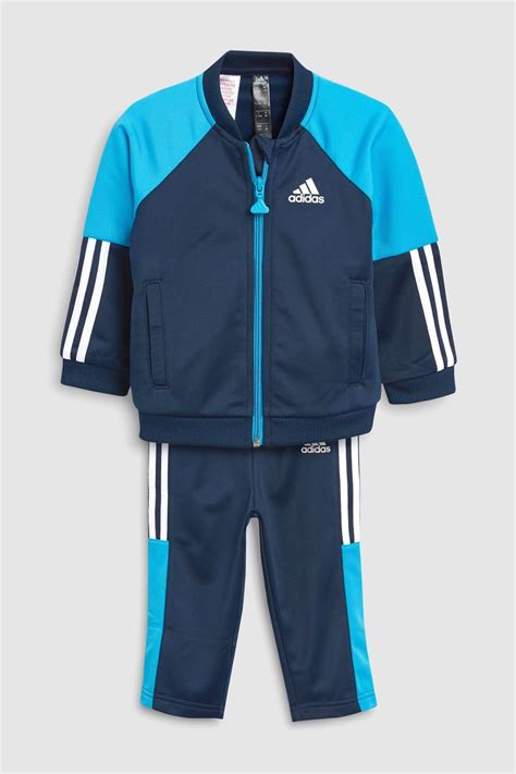 Boys adidas Baby Navy 3 Stripe Tracksuit - Blue | Tracksuit, Adidas ...