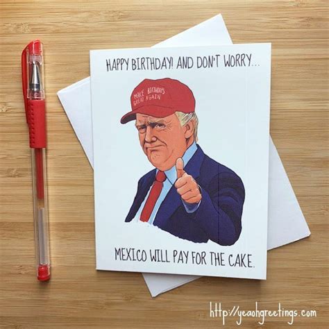 Funny Donald Trump Birthday Card Political Birthday Card | Etsy