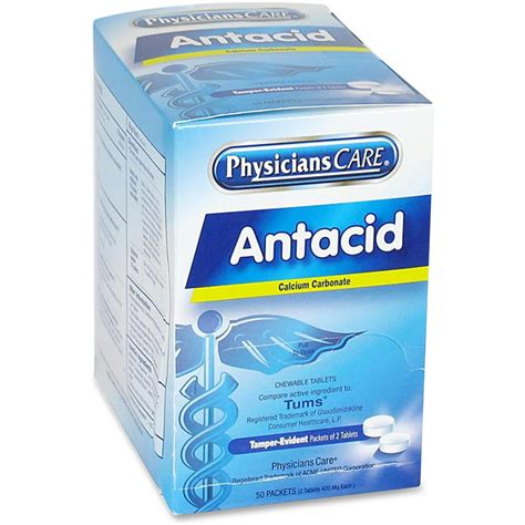 PhysiciansCare, ACM90089, Antacid Medication Tablets, 50 / Box ...