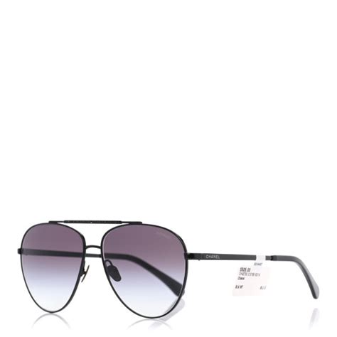 CHANEL Metal Aviator Sunglasses 4279-B Black 1105150 | FASHIONPHILE