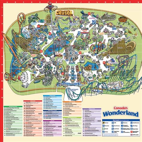 Map of Canada's Wonderland Theme Park