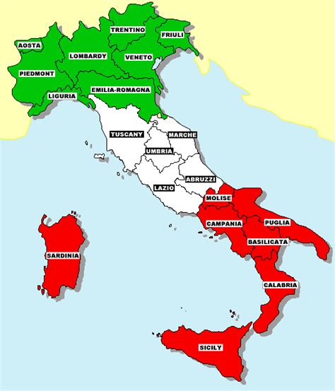 Benvenuti in Italia!: Map of Northern, Central, and South Italian...