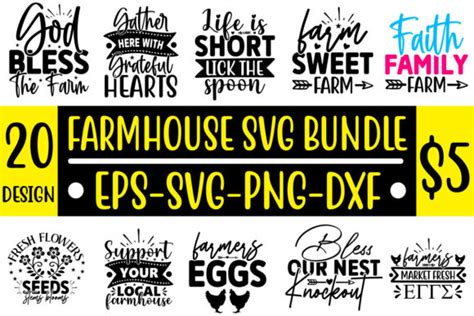 Farmhouse SVG Bundle Bundle · Creative Fabrica