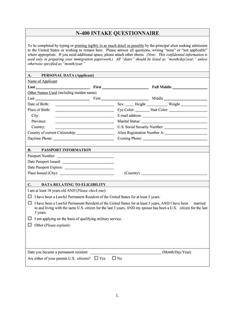 N-400 Form - Fill and Sign Printable Template Online | US Legal Forms