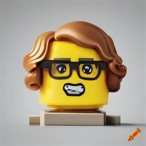 Lego with big glasses and long hair on Craiyon