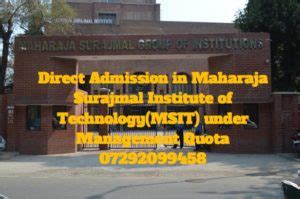 Direct Admission in Maharaja Surajmal Institute of Technology (MSIT)