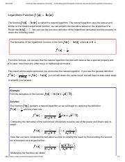 Logarithmic Derivatives examples.pdf - 9/21/2020 Southern New Hampshire ...