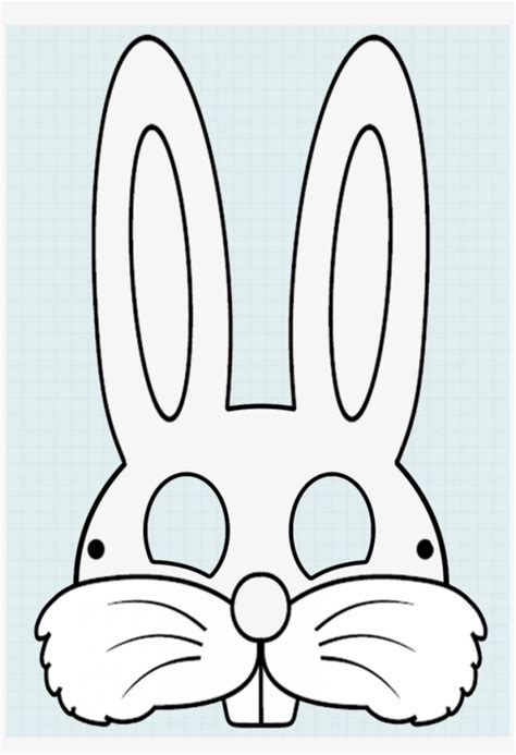 Rabbit Face Mask Template Clipart Easter Bunny Mask - Bunny Mask - Free Printable Easter Masks ...