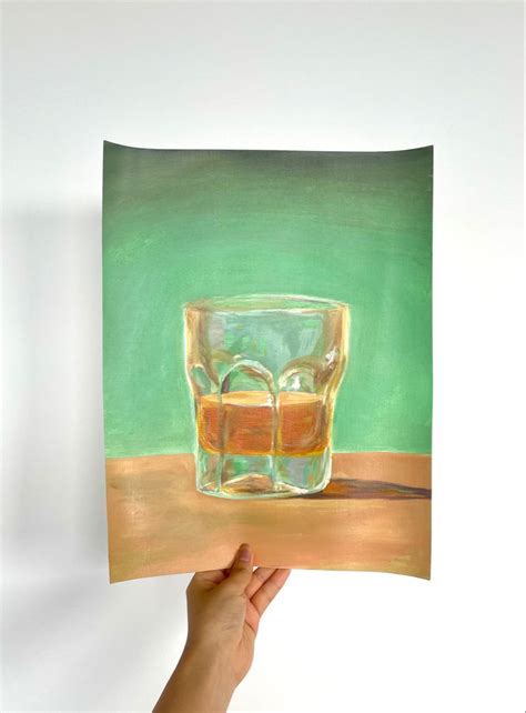 Whiskey Glass Acrylic Painting | Realistic Art