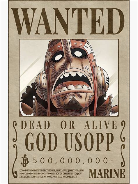 "Usopp Wanted Poster Post-Wano Updated Bounty Poster" Poster for Sale by FruitPanda | Redbubble