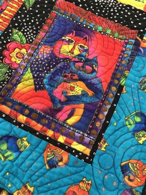 Laurel Burch Cat Fabric Quilted Throw Baby Blanket | Etsy | Cat fabric, Throw quilt, Laurel ...