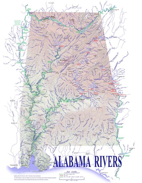 Alabama Rivers Map Rivers of Alabama Alabama Creeks Alabama Streams