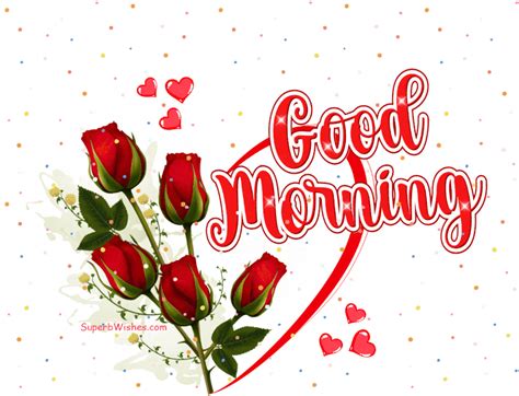 Good Morning Animated GIF With Red Roses | SuperbWishes.com