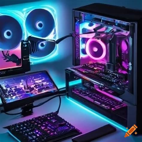 High-end pc setup on Craiyon