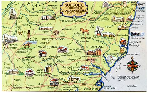 Postcard map of Suffolk with parts of Cambridgeshire and E… | Flickr