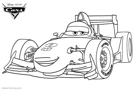 Cars Pixar Coloring Pages F1 Sports Car - Free Printable Coloring Pages