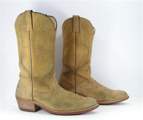 vintage cowboy boots mens 10 d tan sand sheplers western