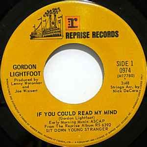 Gordon Lightfoot - If You Could Read My Mind (1970, Vinyl) | Discogs